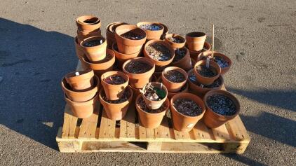 Pallet of Assorted Clay Pots