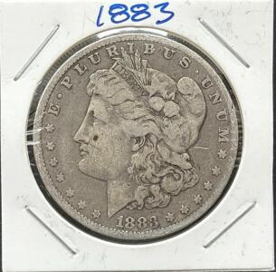 1883 Morgan Silver Dollar, Mint Mark O, 90% Silver, Designer: George T. Morgan
