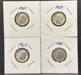 1964 Roosevelt Dime, United States Mint, 90% Silver