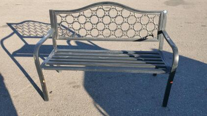 Metal Park Bench 50.25"x21.25"x32"