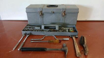 (1) Professional Tuff Tool Box W/ Assorted Tools -25"L x8"W x11"H