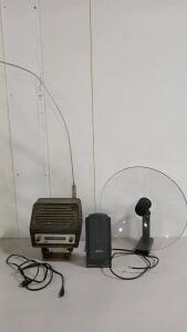 (1) Amplified Indoor Tv Antenna UHF, VHF or FM Signals (1) Parabolic Mircophone (1) Vintage Motorola AM Tractor Radio
