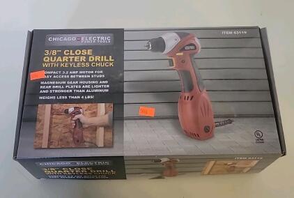 (1) Chicago Electric 3/8 Close Quarter Drill