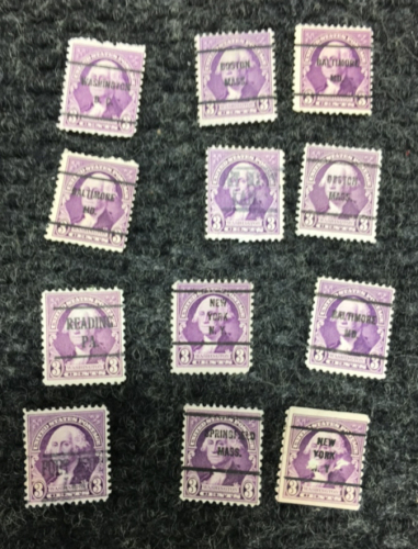 (12) 1932 George Washington 3-Cent Stamps