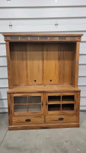 (1) 82"x63"x20" Brown Entertainment Center