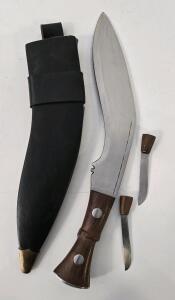 India Kukuri Knife With Mini Blades And Sheath