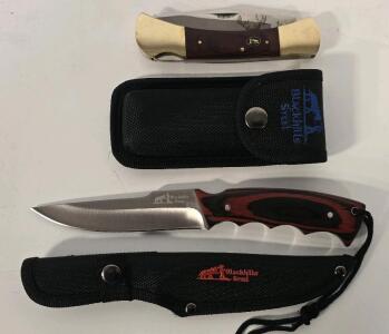 Blackhills Steel Hunting Knife And Locking Pocket Knife- New