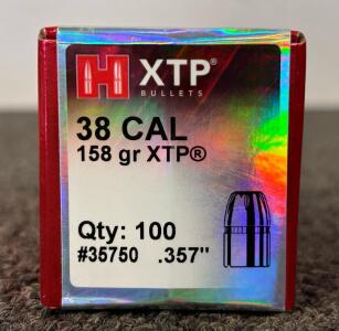 Unopened Box Of Hornady 38 Cal 158 Gr. XTP