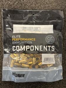 Unopened Bag Of Sig Sauer 9mm Luger Brass Casings