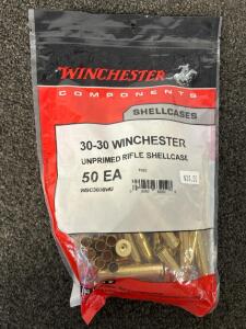 Unopened Bag Of Winchester Components 30-30 Winchester Unprimed Rifle Shellcases