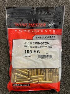 Unopened Bag Of Winchester Components 223 Remington Unprimed Rifle Shellcases