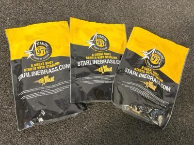 Opened Bags Of Starline Unprimed Brass: 243 Win, 10mm, and 9mm