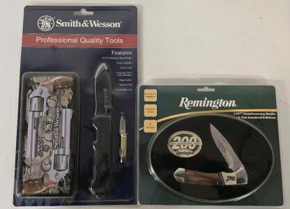 Smith & Wesson & Remington Collector Series Pocket Knives- New In Original Packaging