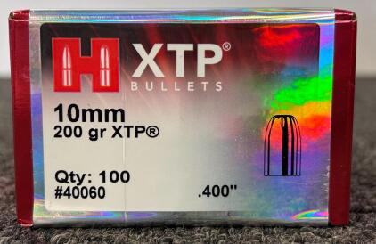 Unopened Box Of Hornady 10mm 200 Gr. XTP Bullets