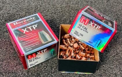 (1) Unopened and (1) Partial Box Of Hornady 45 Cal 250 Gr. XTP Bullets