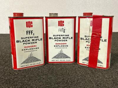 (3) Cans Of Gearheart Owen Superfine Black Rifle Powder