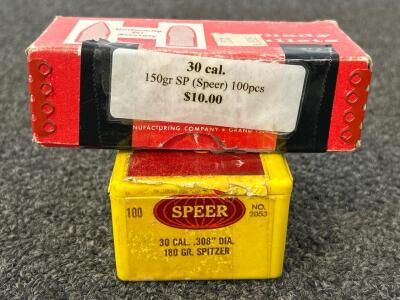 Hornady 30 Cal. 150 Gr. And Speer 30 Cal. 180 Bullets (Unkown Quantity)