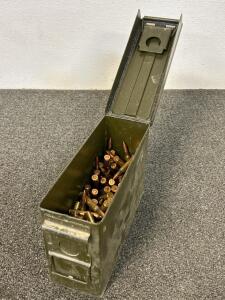 Metal Ammo Box With Rifle Cartridges (7.62x51/ 308 Mixed Ammunition)