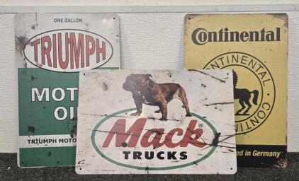 (3) Tin "Man Cave" Wall Hanging Signs