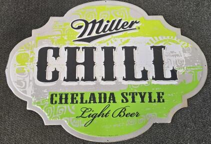 Miller Chill Chelada Style Light Beer Aluminum Sign- 30"x22"