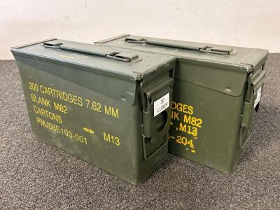 (2) Empty Metal Ammo Boxes