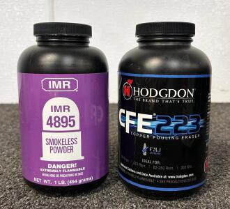 (1) Bottle Of IMR 4895 Smokeless Powder and (1) Bottle Of Hodgdon Copper Fouling Eraser