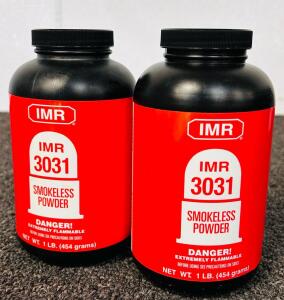 (2) Bottles Of IMR 3031 Smokeless Powder