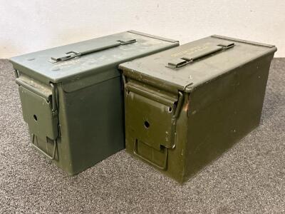 (2) Empty Metal Ammo Boxes