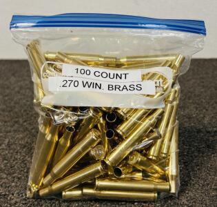 (100) Count Mixed .270 Win Brass Casings