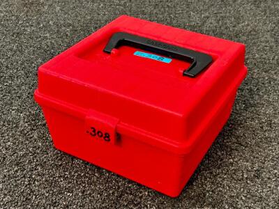 Red Case Guard Ammo Box With (100) Rnds Of .308 Cal Ammunition