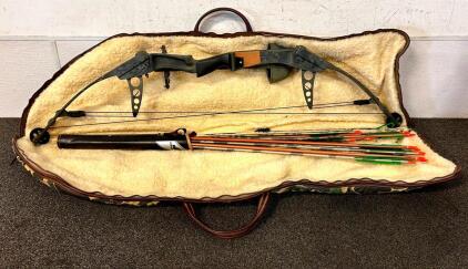 Compound Bow With Arrows and Camo Storage Bag