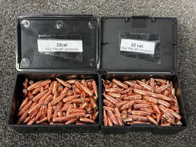 (2) Boxes Of 22 Cal Bullets 62 Gr. FMJ-BT (Armscor)