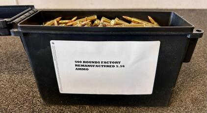 Black Ammo Box With (500) Rounds Of Factory Remanufactured 5.56 Ammunition