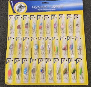(30) Fishing Spinner Lures- Brand New Still On Original Display