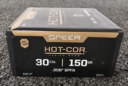 Speer 30 Cal 150gr Hot-Cor Reloading Tips- .308" SPFN