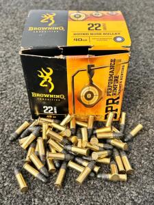 Box Of Browning 22 Long Rifle Round Nosed Bullets (Unkown Quantity)