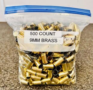 (500) Count 9mm Brass