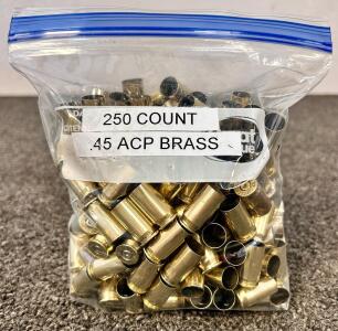 (250) Count Mixed .45 ACP Brass