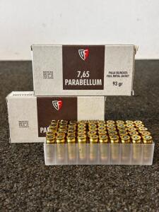 (100) Rnds Of Fiocchi 7,65 Parabellum 93 Gr.