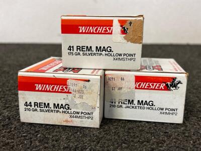(60) Rnds Of Winchester Super-X 41 REM. Mag. 175 Gr. Silver tip Hollow Point