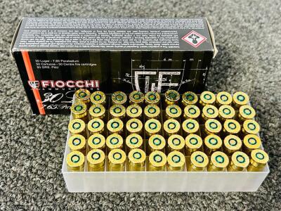 (50) Rnds Of Fiocchi 30 Luger- 7,65 Parabellum (93 Grs. FMJ)