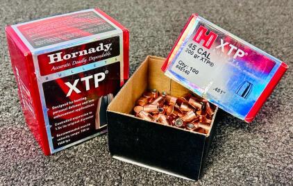 (1) Unopened and (1) Partial Box Of Hornady 45 Cal 200 Gr. XTP Bullets