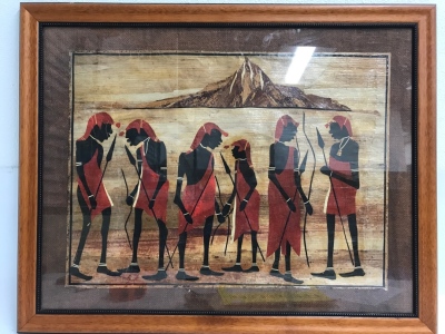 Maasi Warriors - Painted Banana Tree Bark