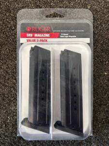 (2) Ruger SR9 Magazines: (17) Rnd 9mm Luger Magazines