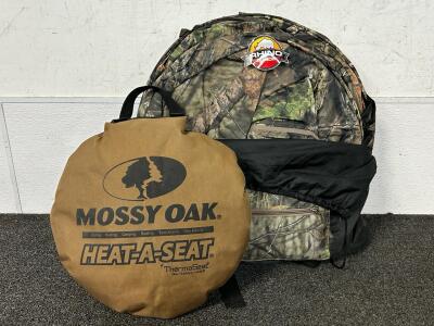 Rhino Camouflage Blind and Mossy Oak "Therma Seat"