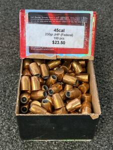 Box Of 45 Cal 230 Gr. JHP (Unkown Quantity)