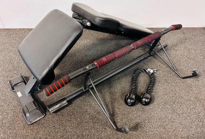 Flybird Adjustable Workout Bench, Rope Attachment, and A Foldable Pull up Bar