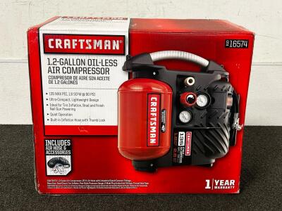 New In Box Craftsman 1.2 Gallon Oil-Less Air Compressor
