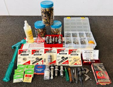 Reloading Materials Including: Lee Reloader, Powder Scale, Dies, Tools, Case Lube, Brass, Primers, Shell Holders, and Much More
