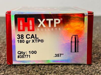 Unopened Box Of Hornady 38 Cal 180 Gr. XTP